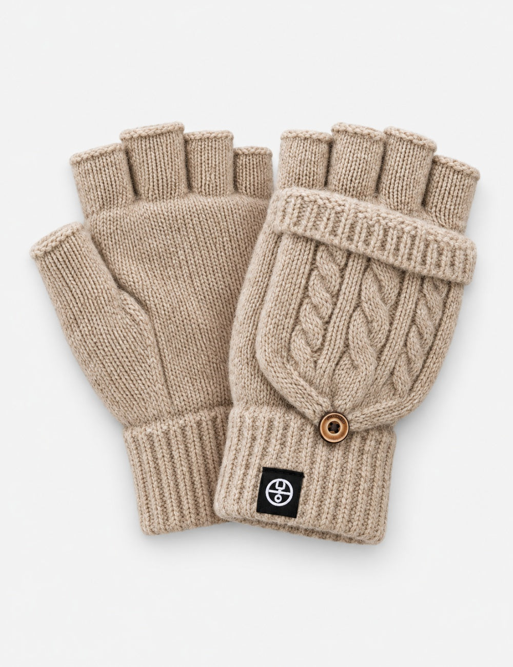 Simple Solid Color Fingerless Convertible Mittens Gloves 6W6GLO77