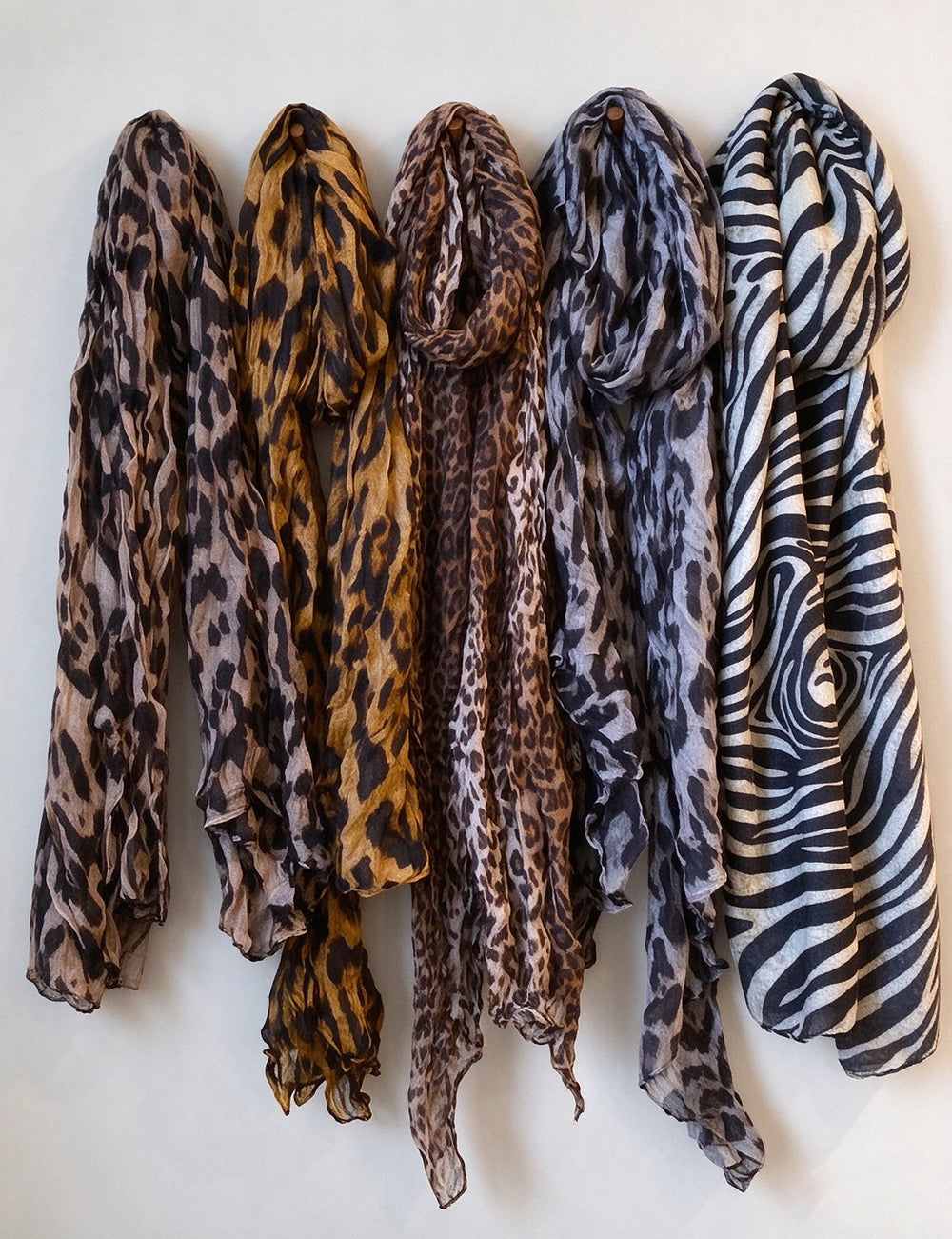 Vintage Leoaprd Print Cotton Linen Long Scarf 6W6NSC230