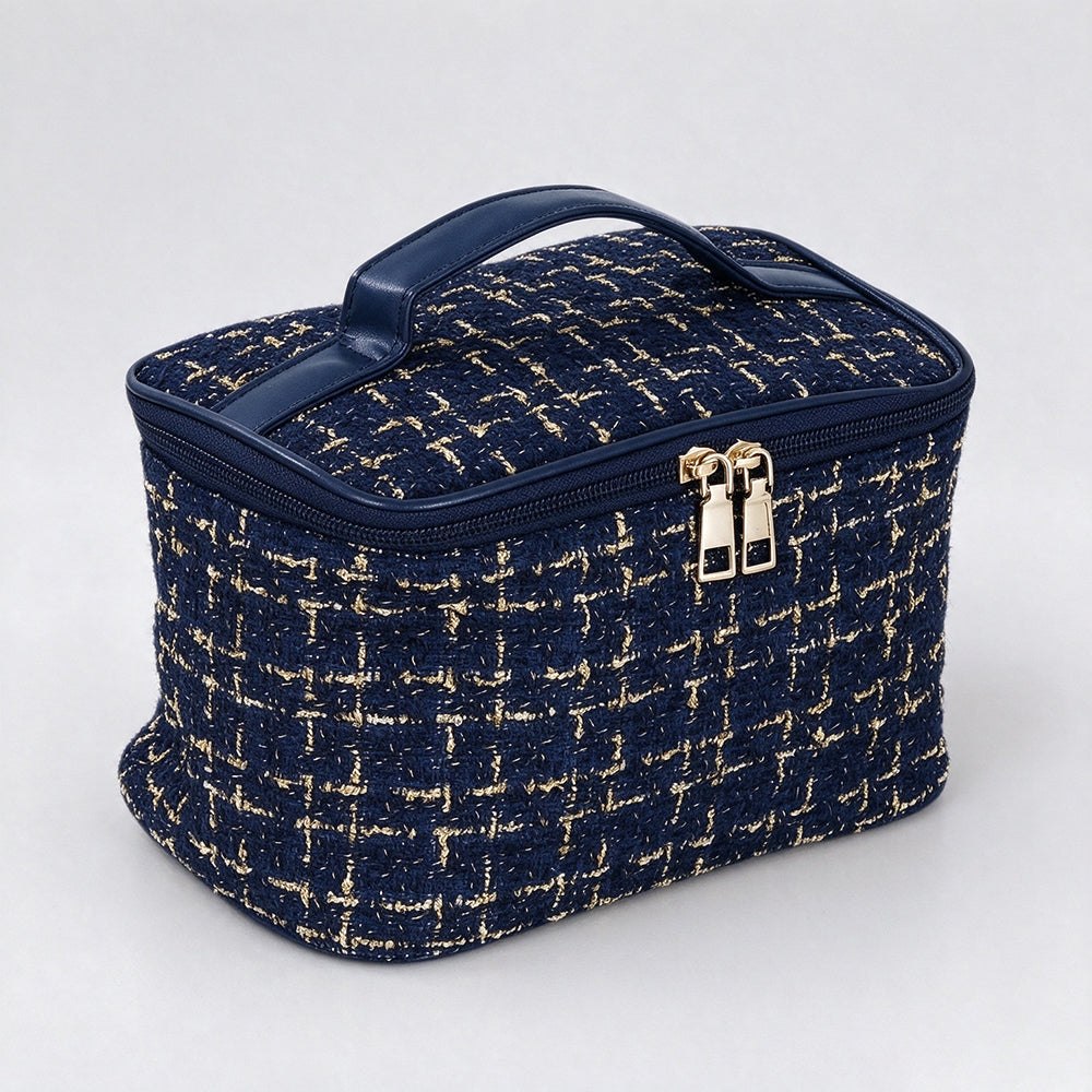 Plaid Tweed Makeup Bag - DippedShop Wholesale - #6323