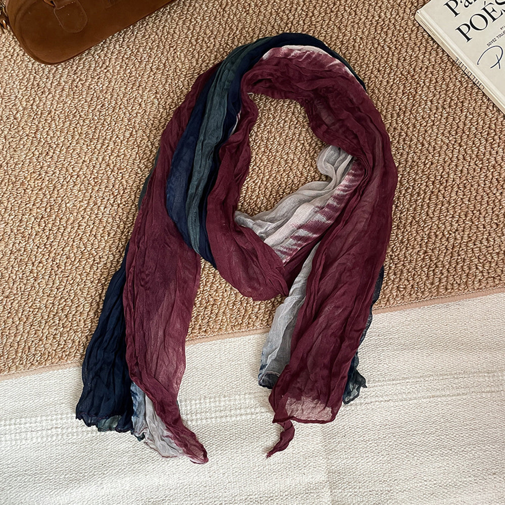 Simple Color Block Soft Versatile Long Scarf 6W6NSC227