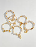 Elegant Pearl Shell Charm Beaded Chain Bracelet 6W6JBR523
