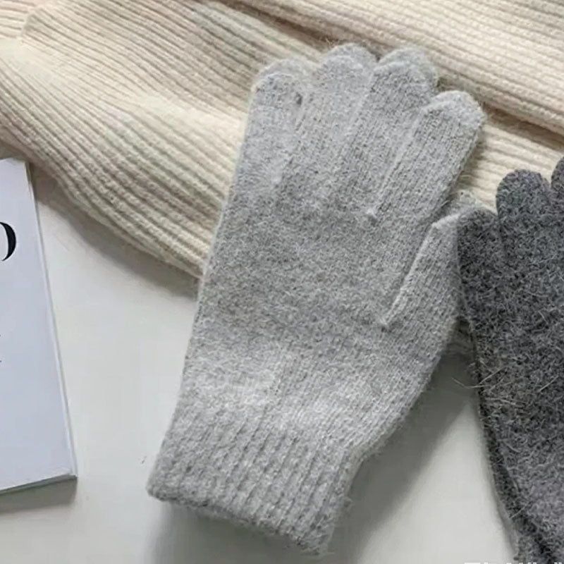 Elegant Solid Color Thicken Warm Knit Gloves 6W6GLO50