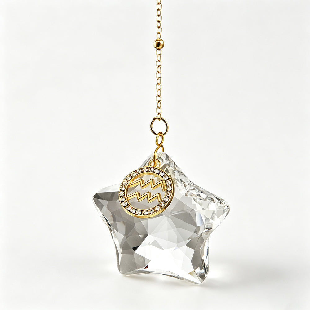 12 Zodiac Signs Crystal Star Hanging Sun Catcher 6H7HLS198