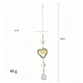 Crystal Stone Wrapped Heart Butterfly Hanging Suncatcher 6H7HLS213