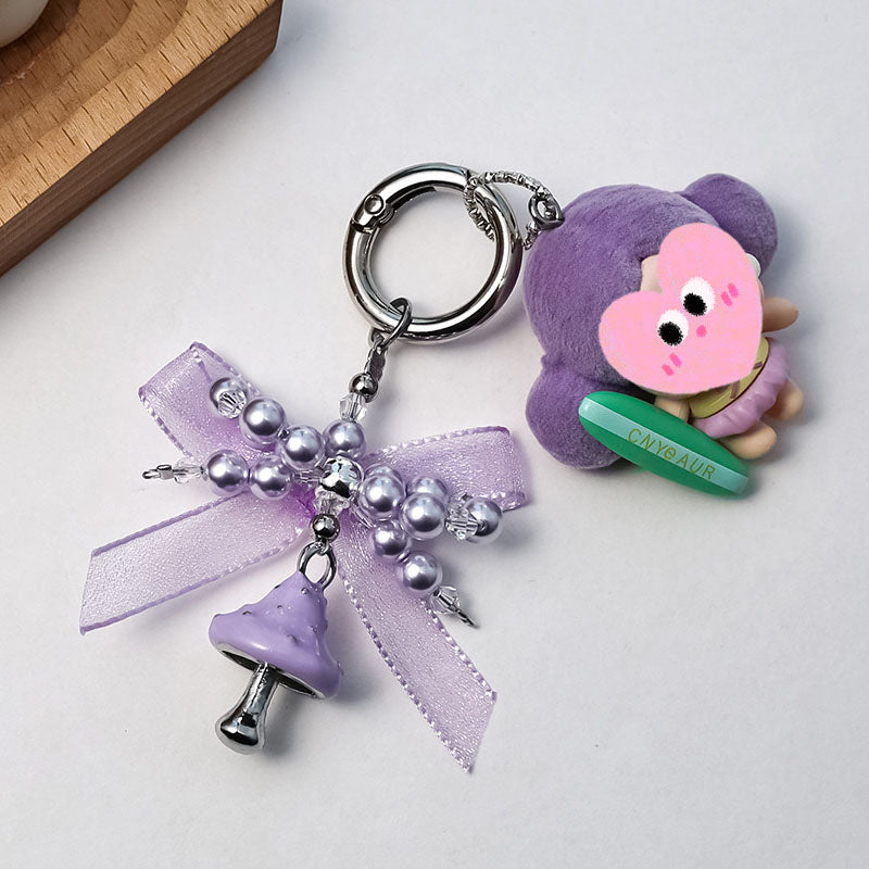 Handmade Bowknot Mushroom Kaychain Bag Charm 6W10BBC411