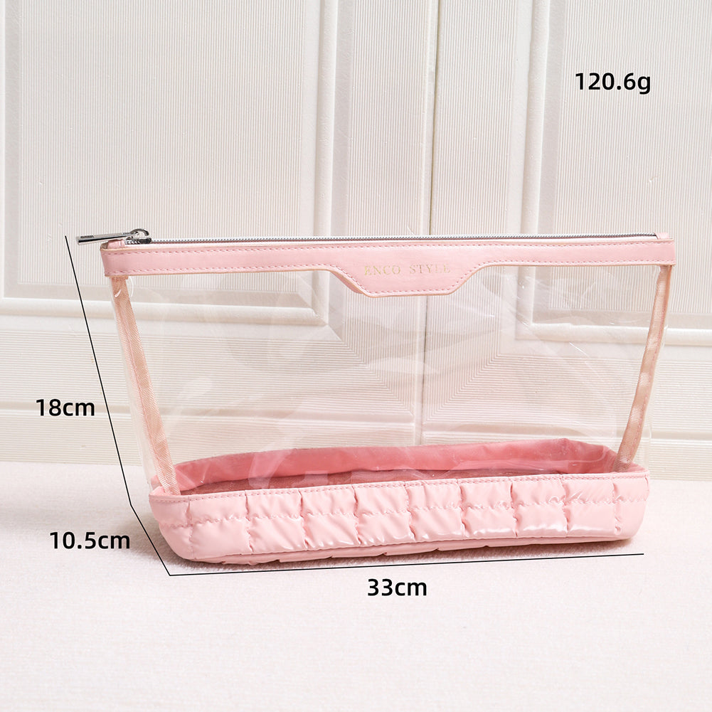 Minimalist Solid Color Quilt Shell Cosmetic Bag 6C5CO271