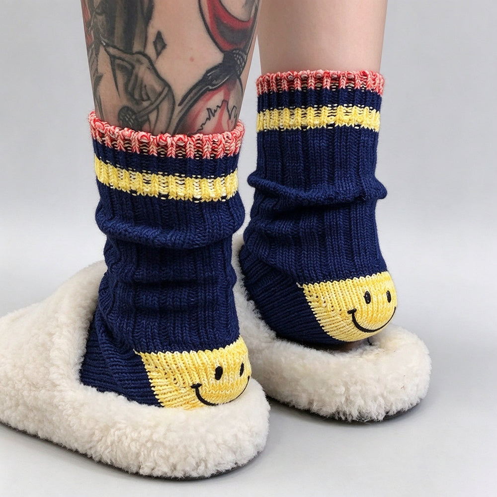 Cute Color Block Smiling Face Pattern Socks 6W8FSO1002