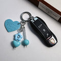 Cute Heart Beaded Chain Keychain Bag Charm 6W10BBC410