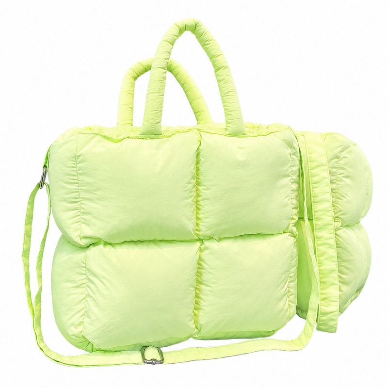 Trendy Puffer Square Solid Color Shoulder Bag 6W10BBG1805