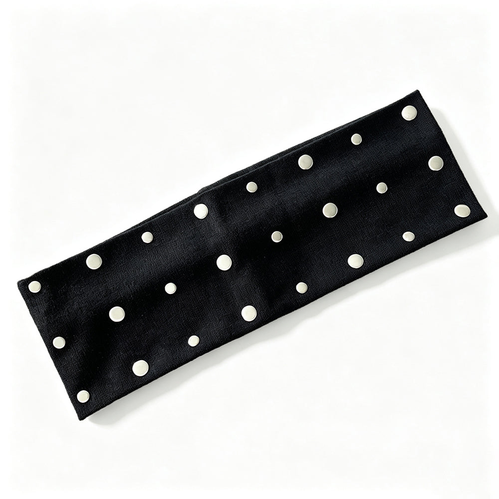 Rhinestone Elastic Wide Headband - DippedShop Wholesale - #5763