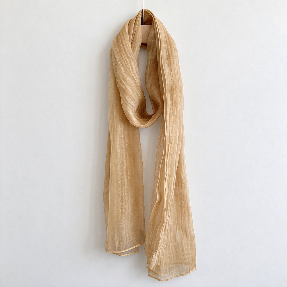 Solid Color Thin Mesh Long Silk Scarf 6W6NSC233