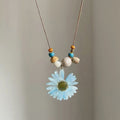 Flower Resin Pendant Necklace - DippedShop Wholesale - #4739