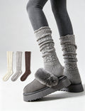 Solid Color Hollow Out Knit Calf Socks 6W8FSO887