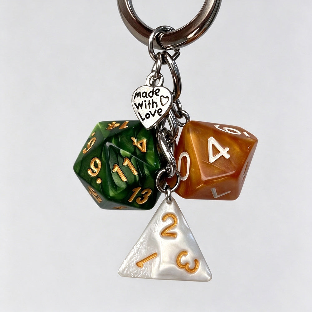 Polyhedron Dice Keychain Charm - DippedShop Wholesale - #0691