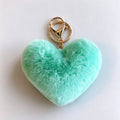 Faux Fur Heart Keychain - DippedShop Wholesale - #7363