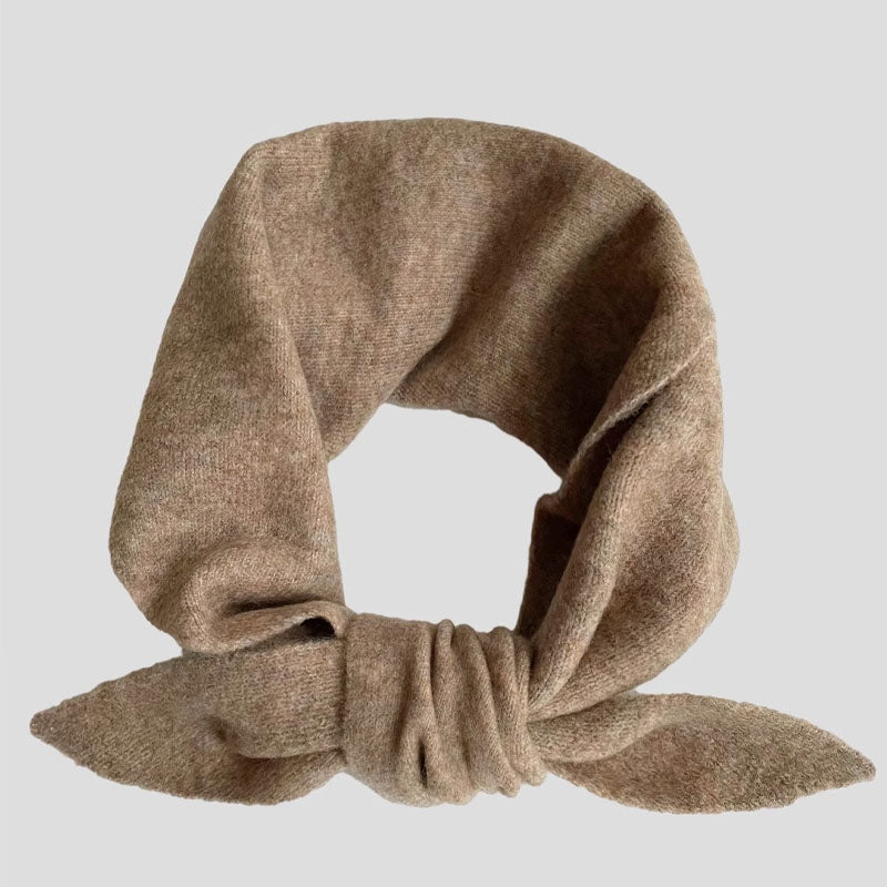 Solid Color Wool Knit Triangle Scarf 6W6NSW277