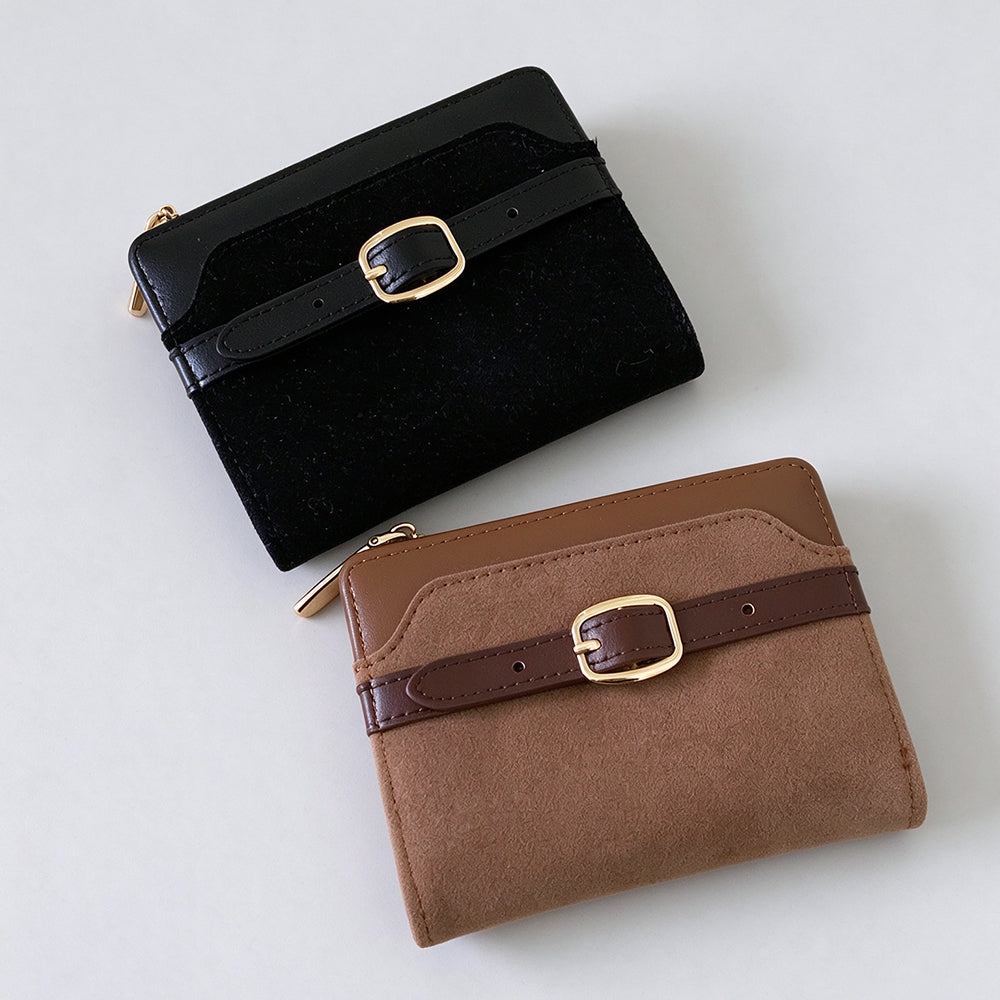 Suede Patchwork Bifold Wallet - DippedShop Wholesale - #7555