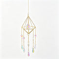 Golden Air Plant Frame Butterfly Crystal Suncatcher 6H7HLS168
