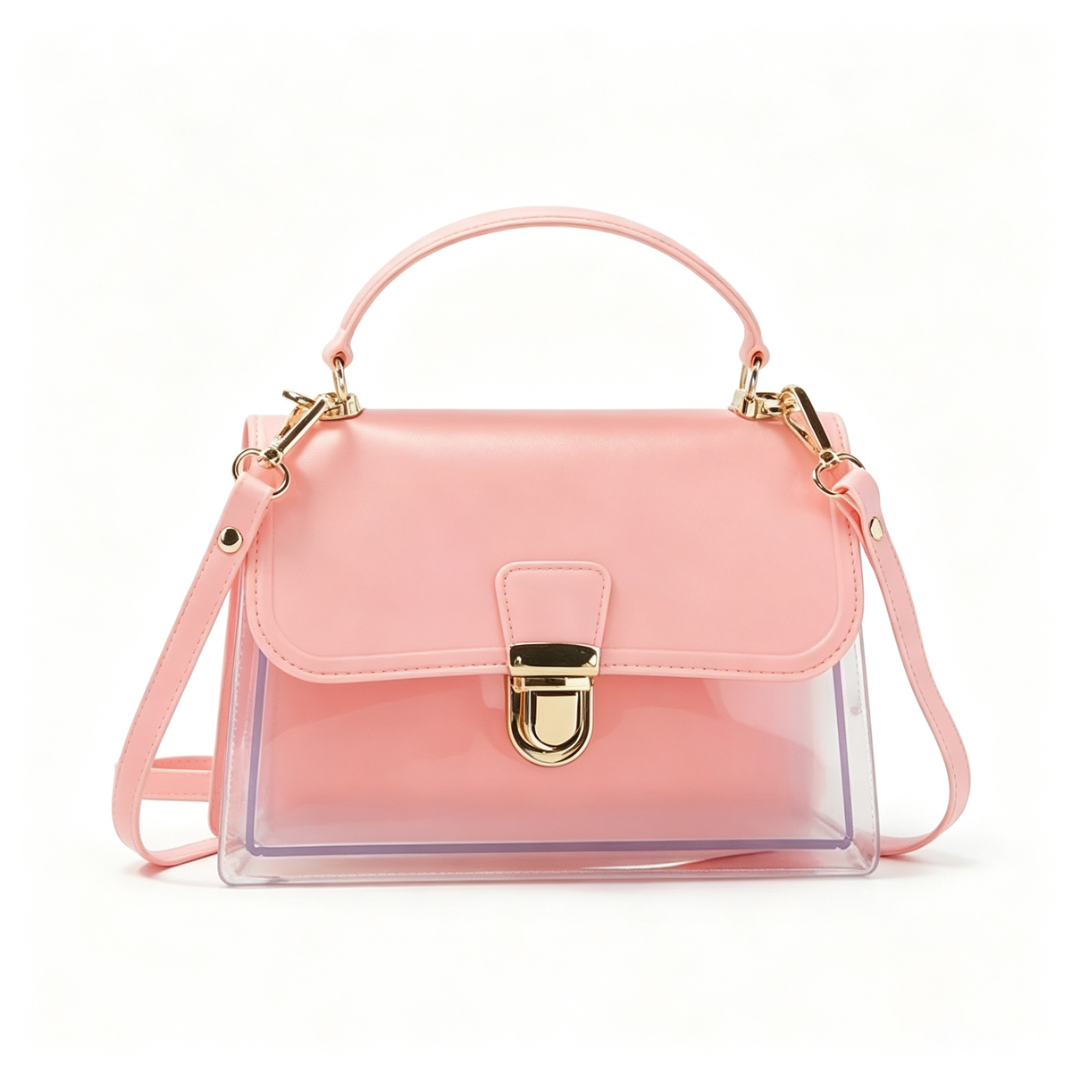 Stylish Clear Jelly Square Handbag Crossbody Bag 6W10BBG2113