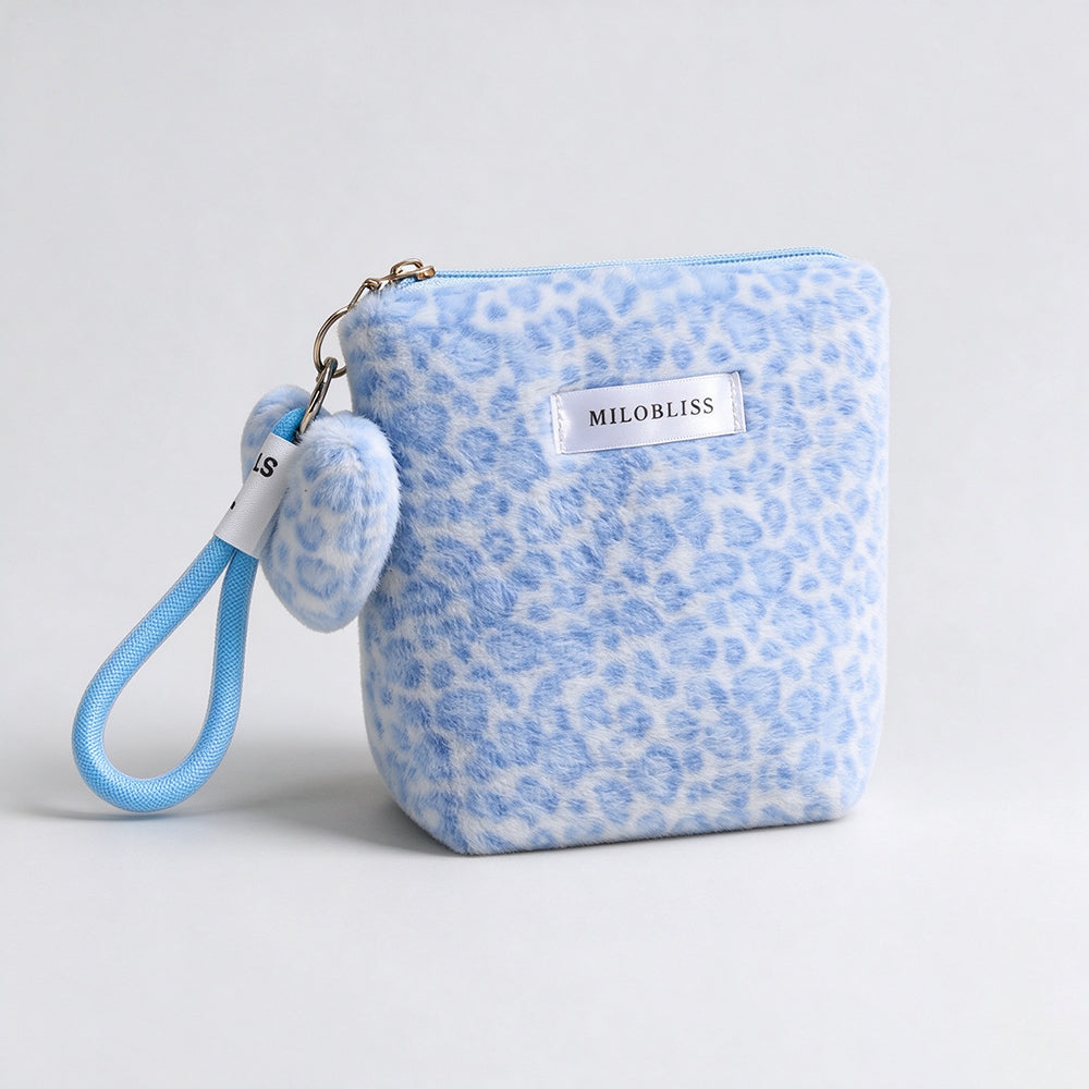 Vintage Leopard Pattern Plush Cosmetic Bag 6C5CO269