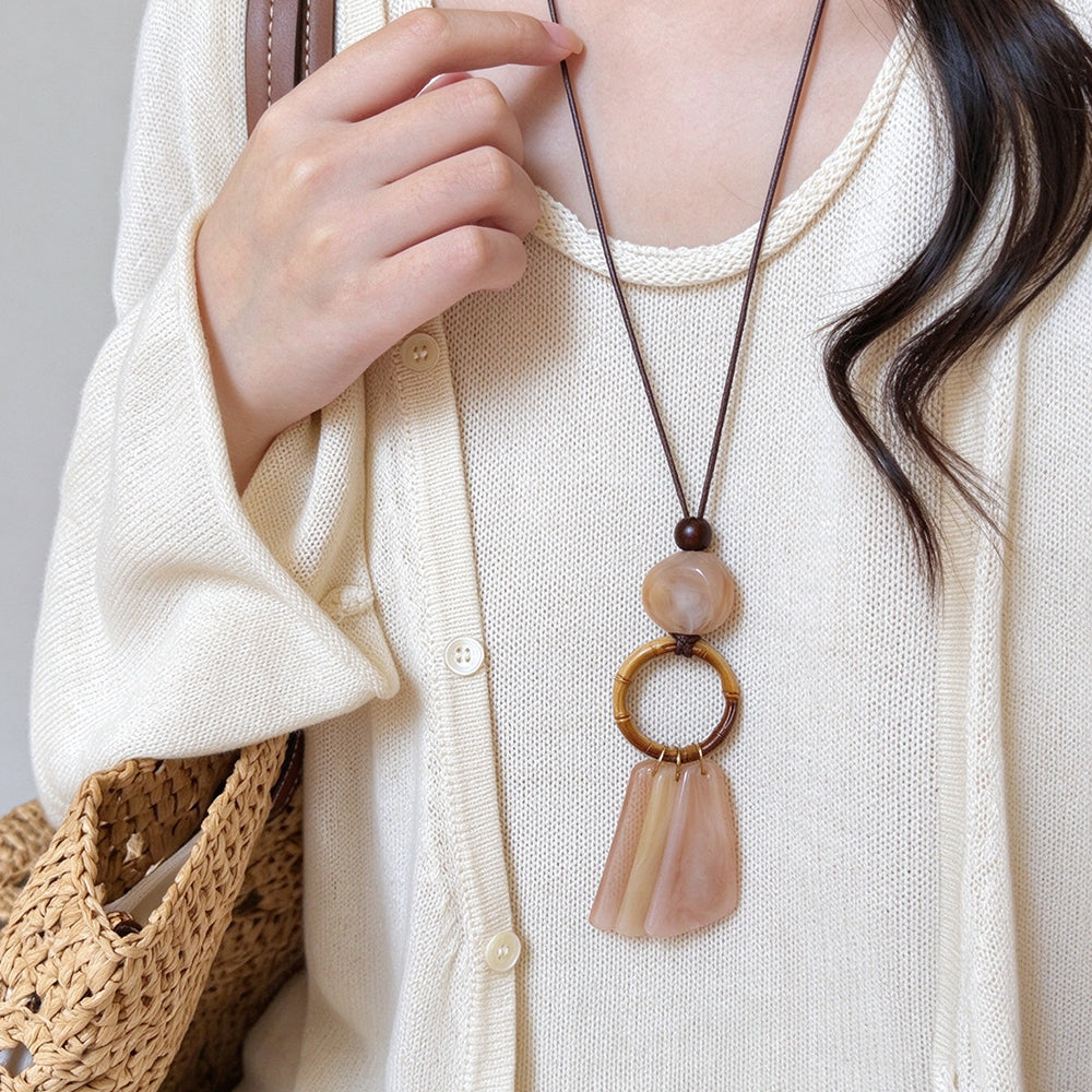 Irregular Resin Pendant Necklace - DippedShop Wholesale - #7571