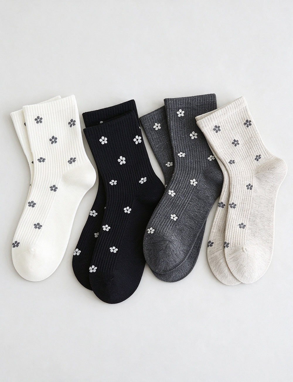 Floral Jacquard Knit Socks - DippedShop Wholesale - #6355