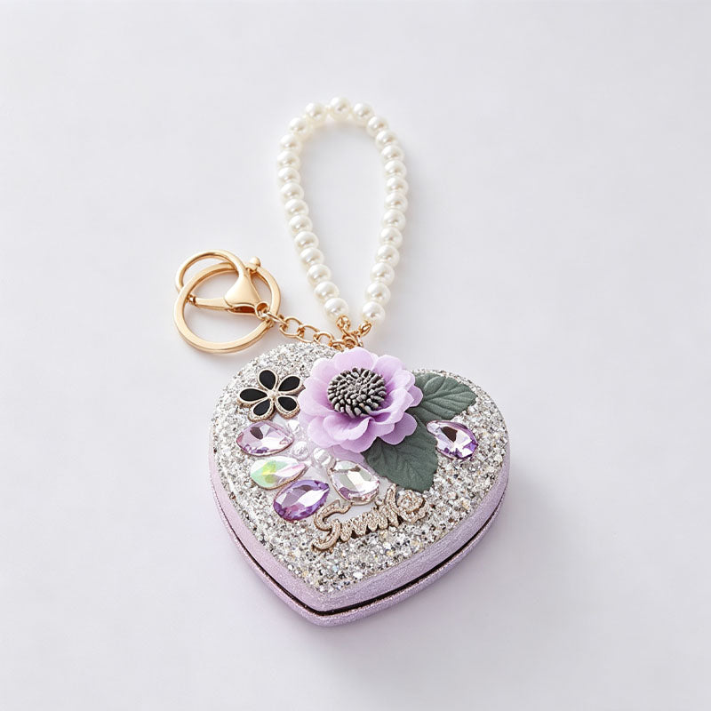 3D Floral Rhinestone Bag Charm - DippedShop Wholesale - #3363