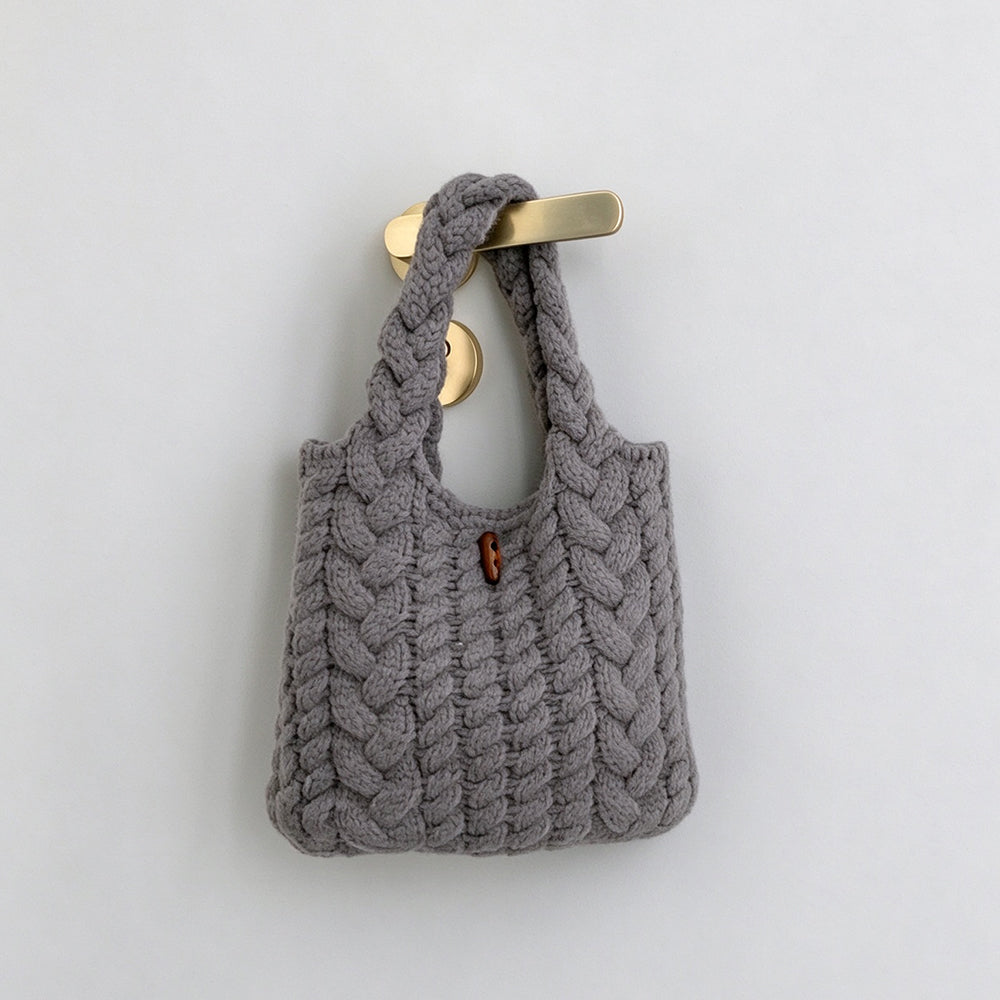 Cute Handmade Cable Knit Mini Handbag 6W10BBG2375
