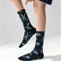 Floral Embossed Crew Socks - DippedShop Wholesale - #5827