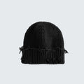 Solid Color Distressed Ripped Knit Beanie 6W6HAT664