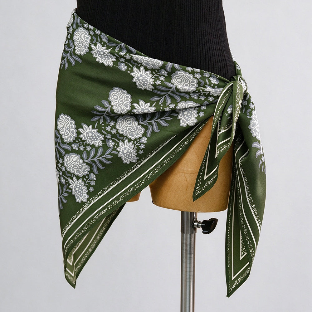 Retro Floral Print Versatile Soft Triangle Scarf 6W6NSC209
