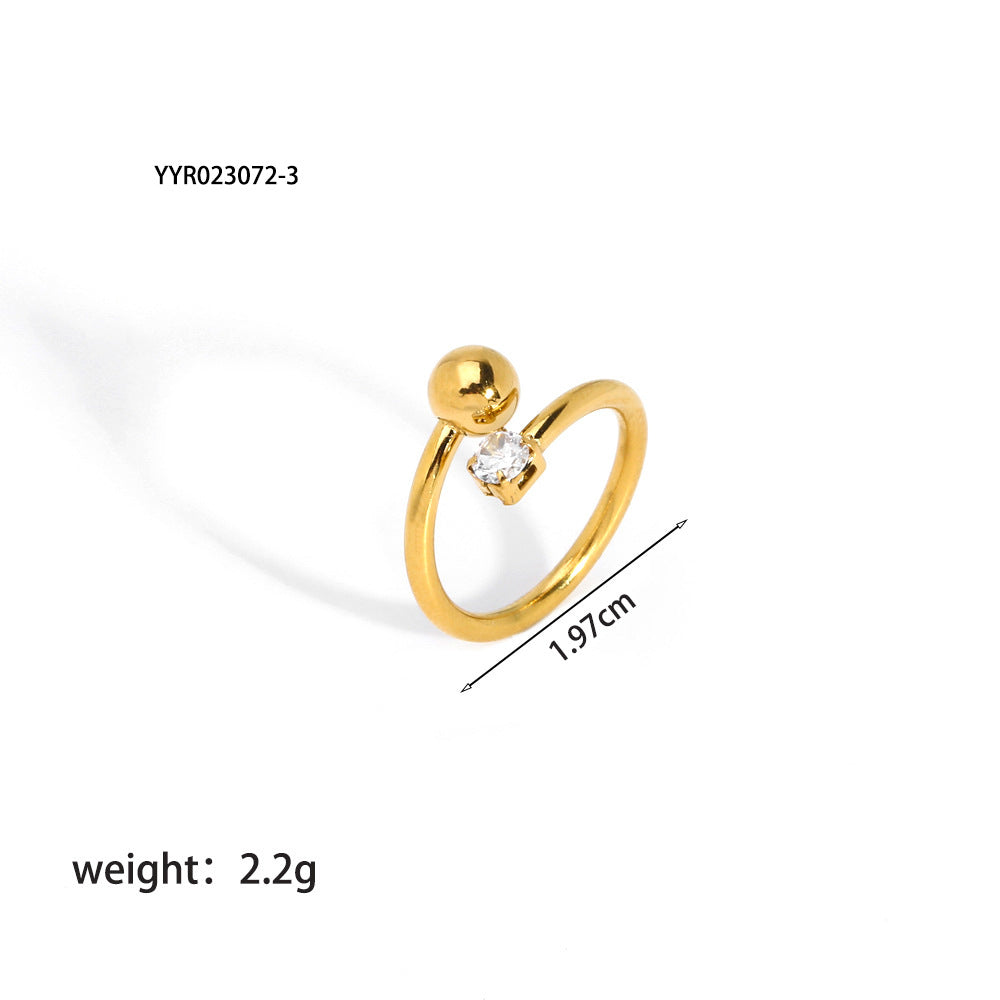 Cubic Zirconia Adjustable Ring - DippedShop Wholesale - #4659