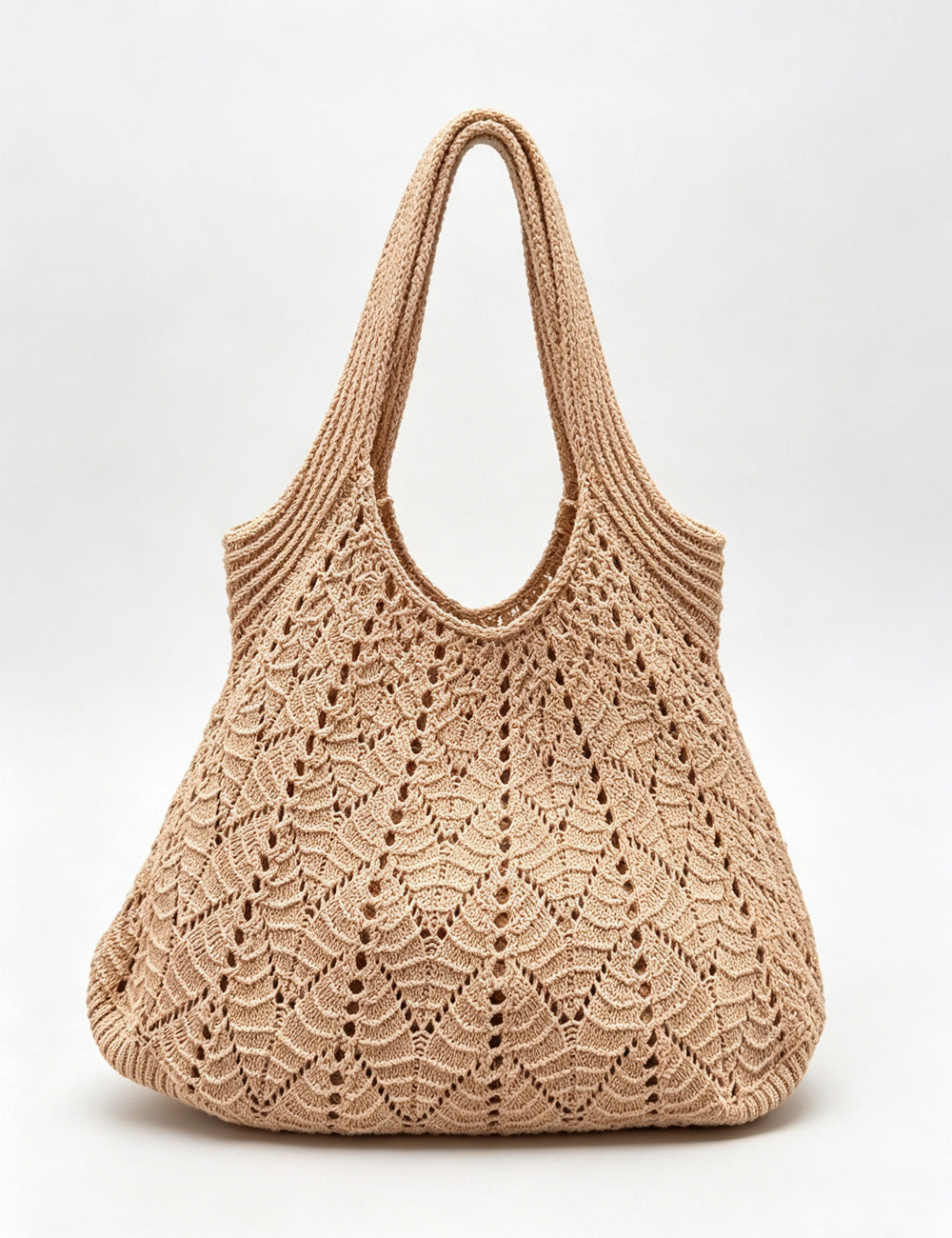 Trendy Solid Color Hand-Crochet Tote Bag 6W10BBG1775