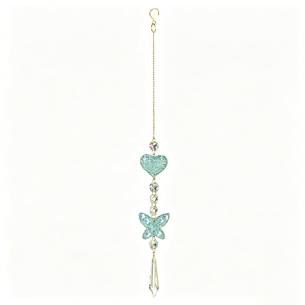 Glitter Heart Butterfly Crystal Prism Hanging Sun Catcher 6H7HLS212