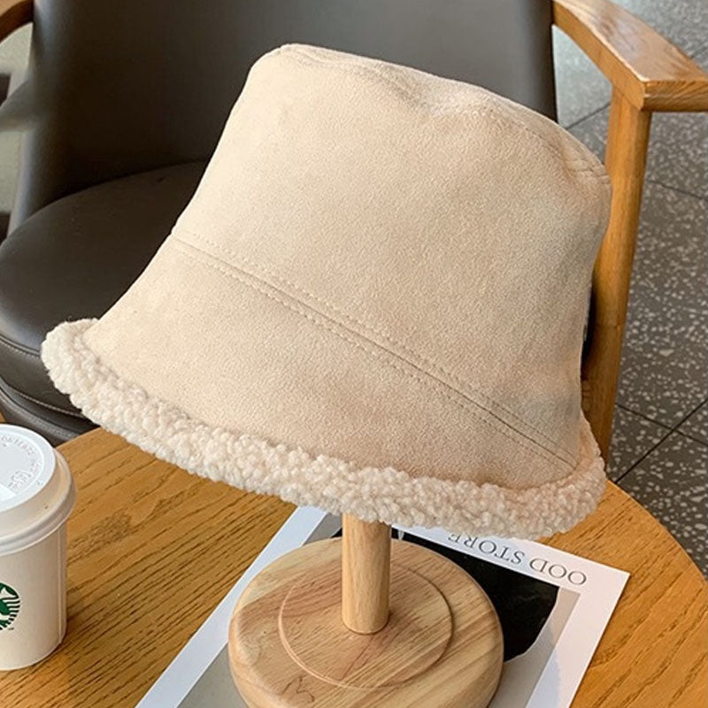Trendy Reversible Faux Fur Suede Bucket Hat 6W6HAT537