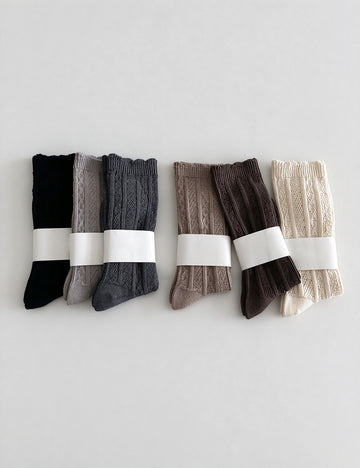 Slouchy Knit Crew Socks - DippedShop Wholesale - #5523
