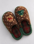 Cute Cartoon Christmas Reindeer Plush Indoor Slippers 6W8FSP283