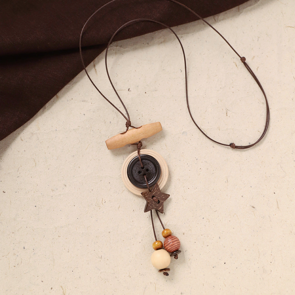 Coconut Shell Pendant Necklace - DippedShop Wholesale - #6419