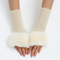 Stylish Rib Knit Thicken Plush Fingerless Gloves 6W6GLO100