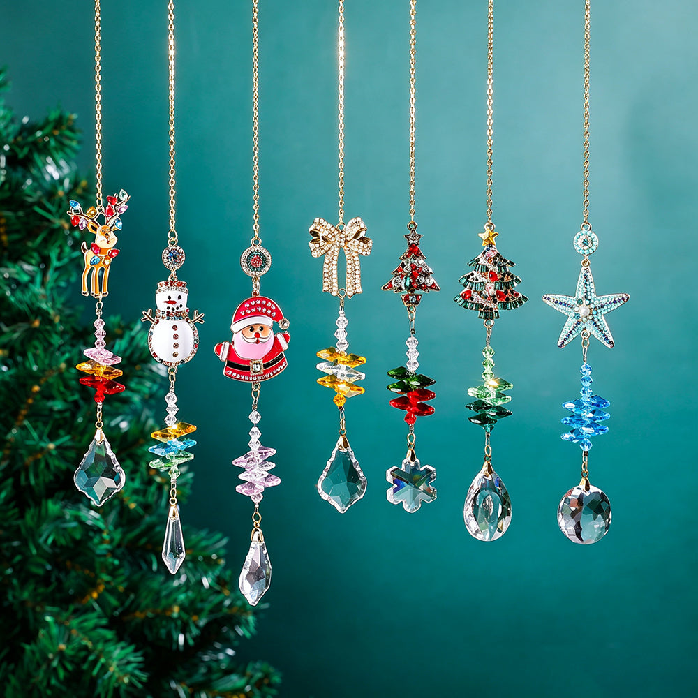Sparkling Santa Christmas Tree Crystal Hanging Ornament 6H7HLS192