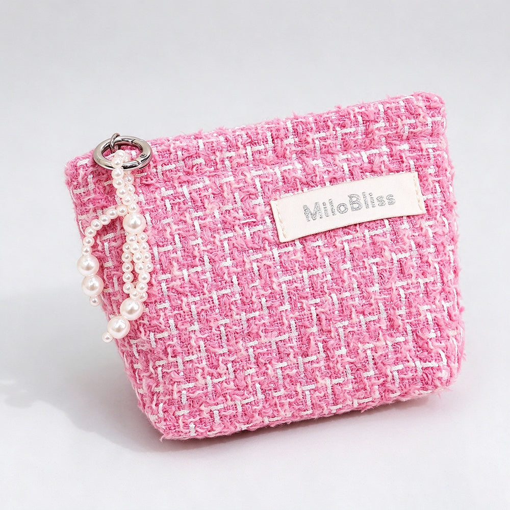 Tweed Cosmetic Bag - DippedShop Wholesale - #2467