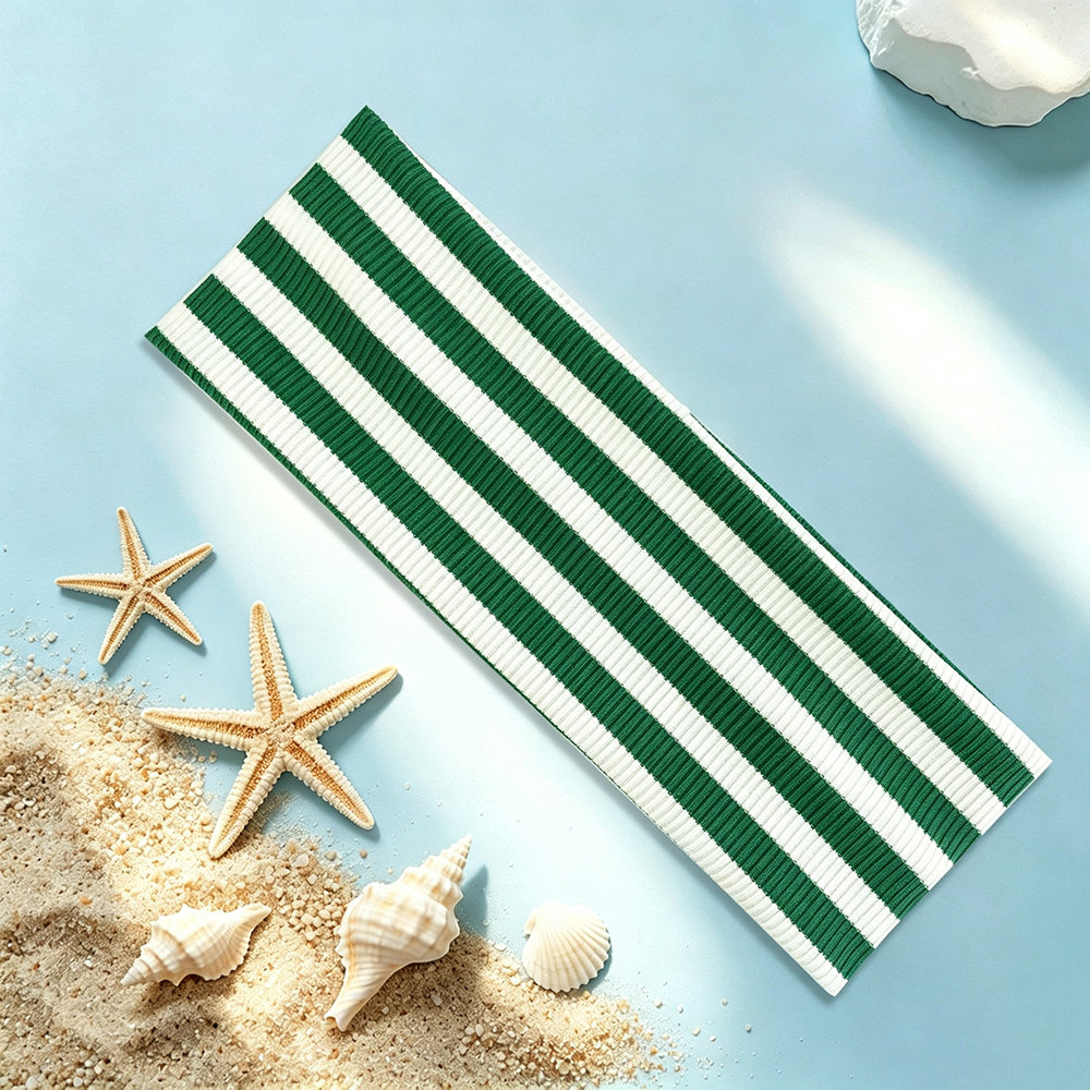Striped Knit Wide Headband - DippedShop Wholesale - #7747