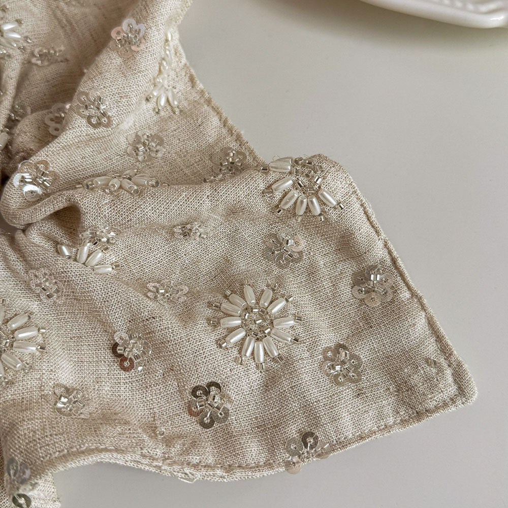 Linen Beaded Sequined Hair Scrunchies MK2BW6W6HSR38
