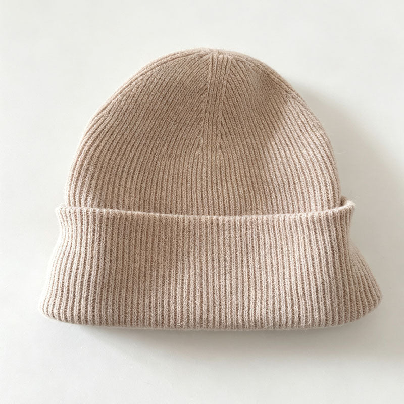 Simple Wool Blend Solid Color Knit Beanie Hat 6W6HAT542