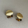 Tiger Eye Stone Stud Earrings - DippedShop Wholesale - #5699