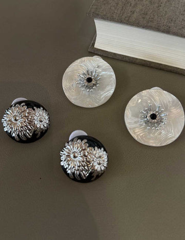 Vintage Flower Round Shape Stud Earring DP25F794