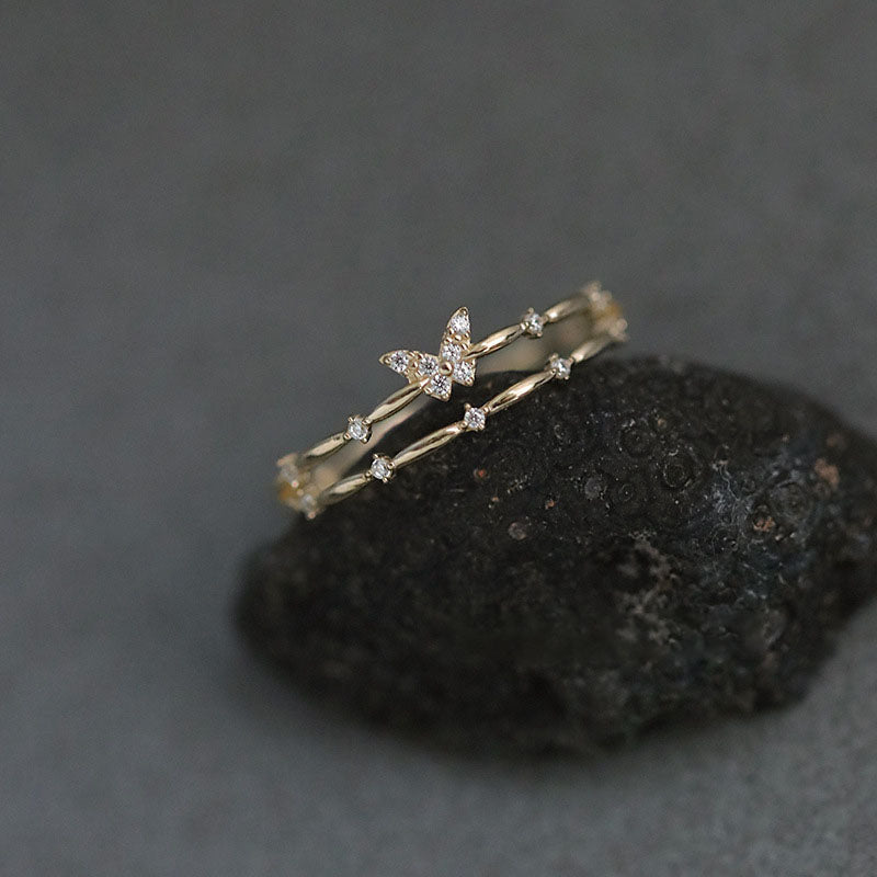 Rhinestone Butterfly Ring - DippedShop Wholesale - #5235