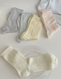 Solid Ruffled Crew Socks - DippedShop Wholesale - #6243