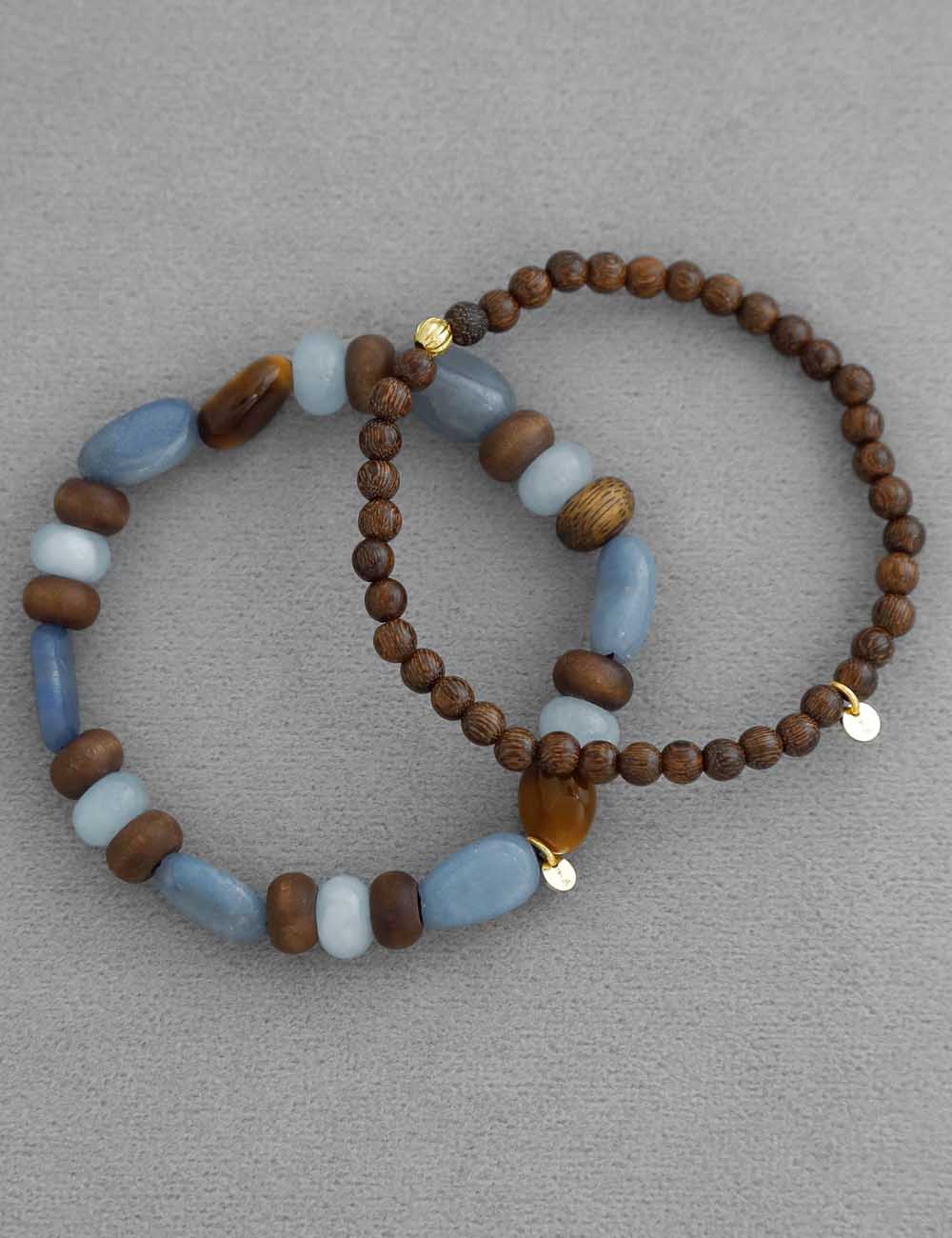 Natural Wood Round Beaded Handmade Bracelet DP25F806