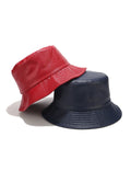 Fashion PU Leather Solid Color Bucket Hat MK2BW6W6HAT73